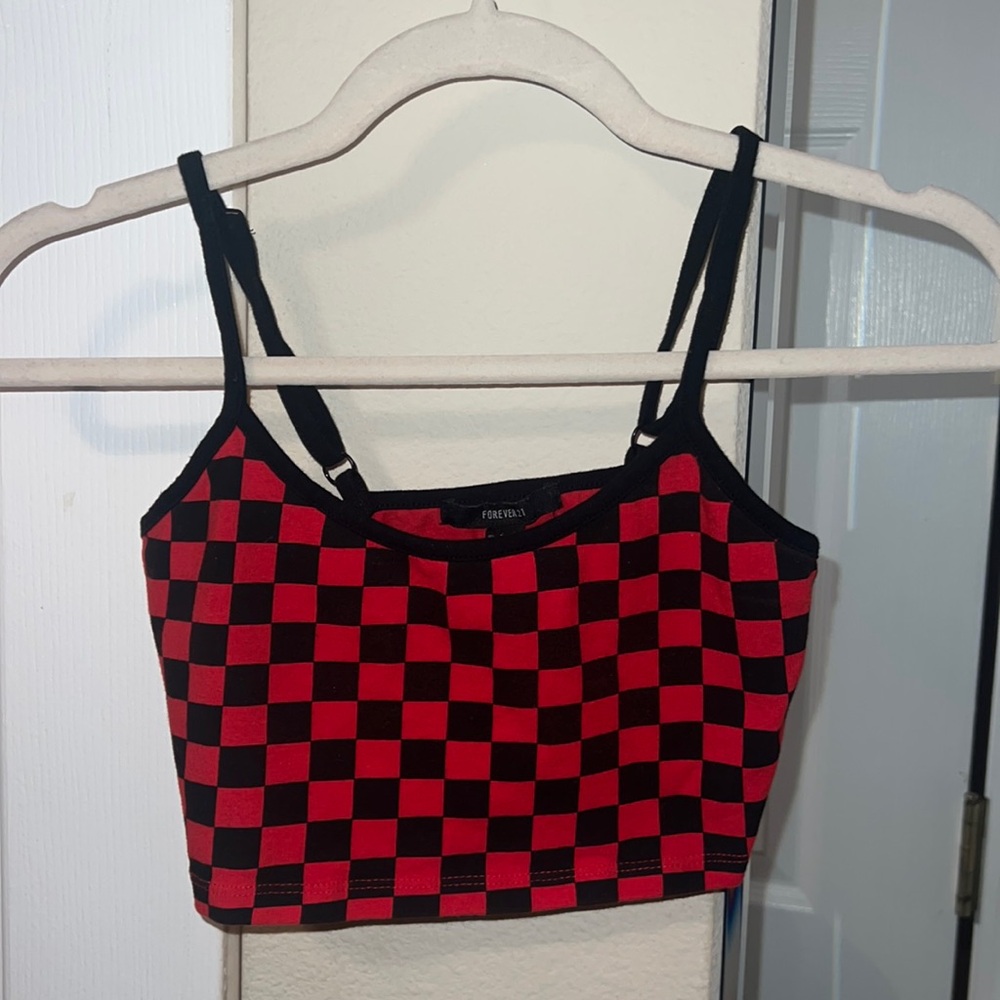 Checkered crop tank